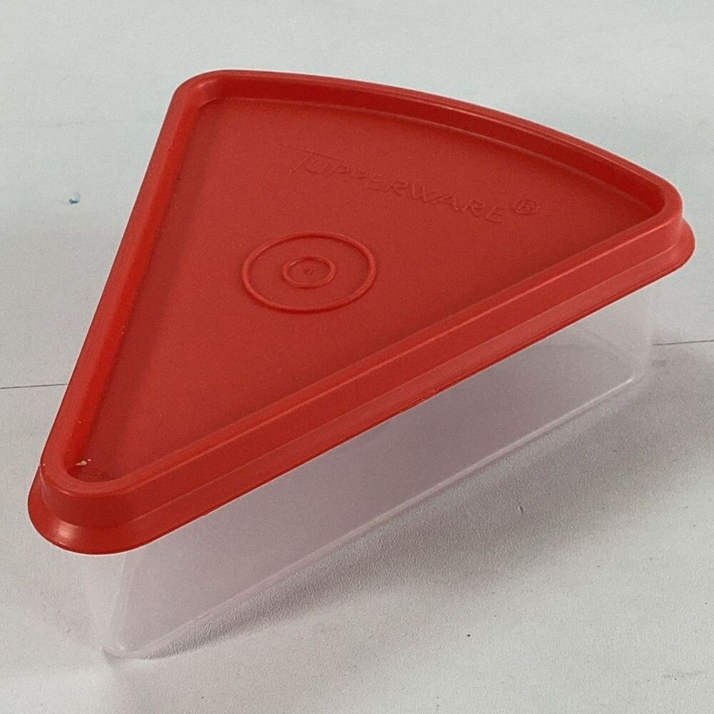 Tupperware Pizza Pie Keeper Clear Red Lid Excellent 269-20